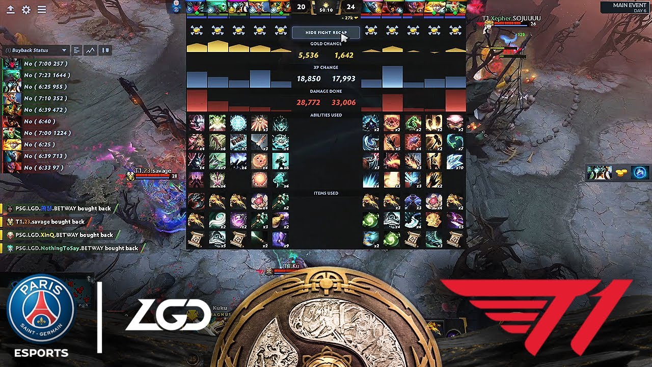 FIRST 10-man BUYBACK FIGHT in TI HISTORY - PSG.LGD vs T1 TI10 The International 10 - DOTA 2