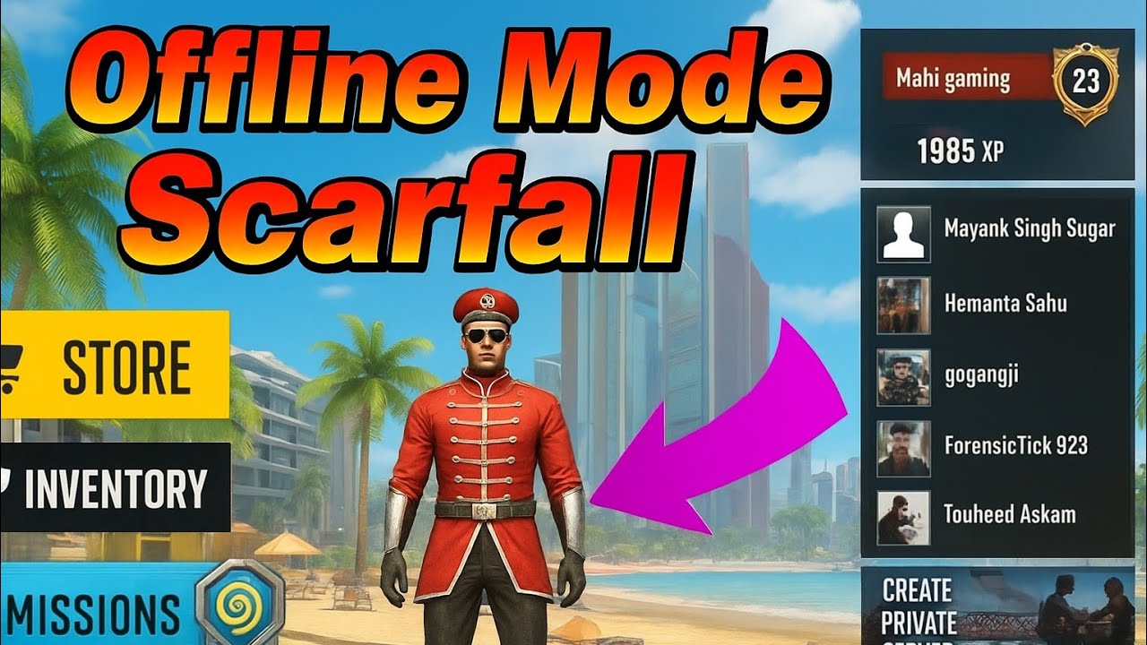 ScarFall 2.0  Offline & Online Gameplay || G7 Assist Full Battle || Best Battle Royale Game India 🇮🇳