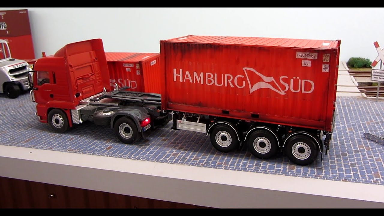 SPUR1 MME VIDEO 130 MARGE MODELS 1:32 LKW MB ACTROS 4x2 CONTAINERCHASSIS PACTON & SIKU RANGIERVIDEO