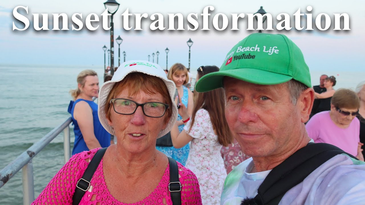 Sunny Beach, Bulgaria. Busy evening walk on the front!