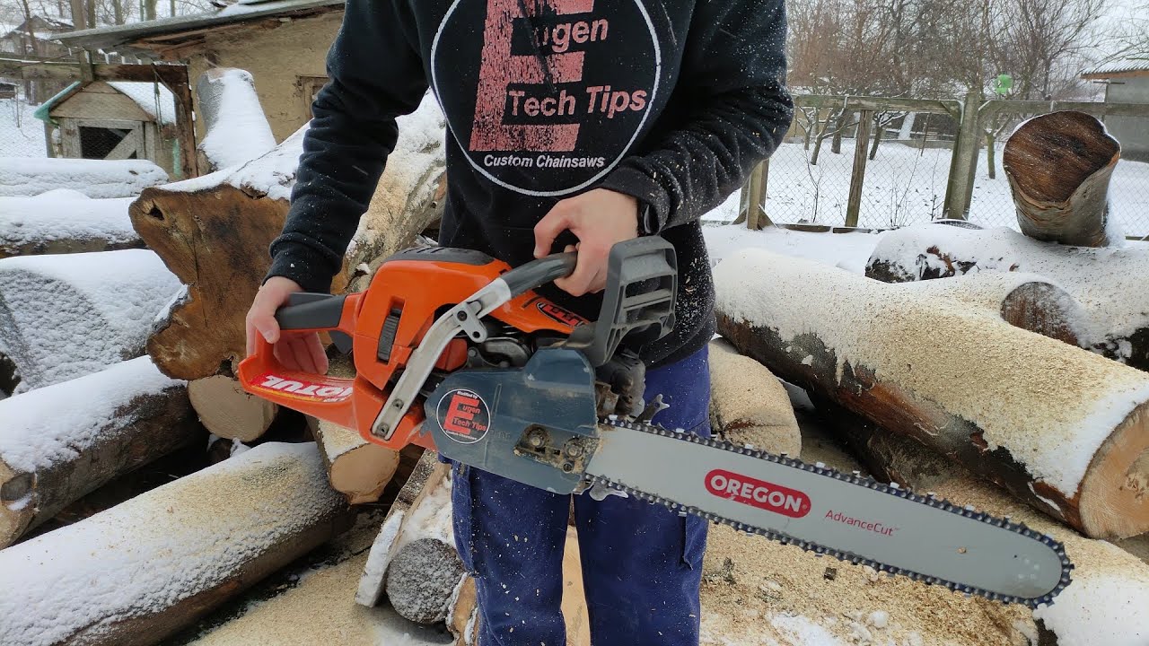 Husqvarna de neoprit,taie lemne pe viscol si ninsoare