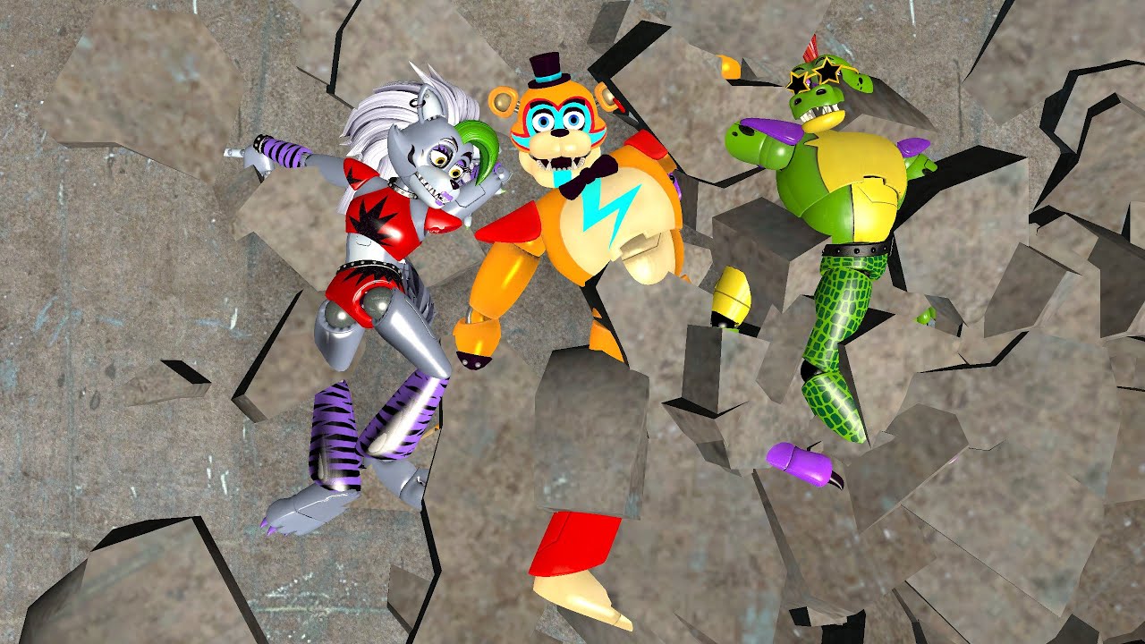 THROWING ALL FNAF Security Breach ANIMATRONICS OFF A BUILDING ON GMOD!