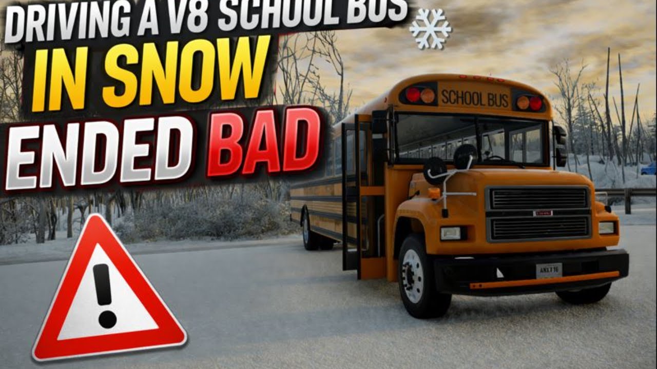 “Driving a V8 School Bus in Snow Ended BAD”
