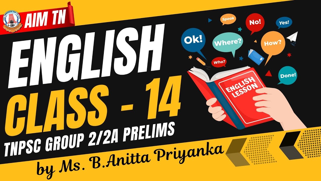 TNPSC Group 2/2A English Class - 14 | Prelims Preparation by Ms. B. Anitta Priyanka | AIM TN