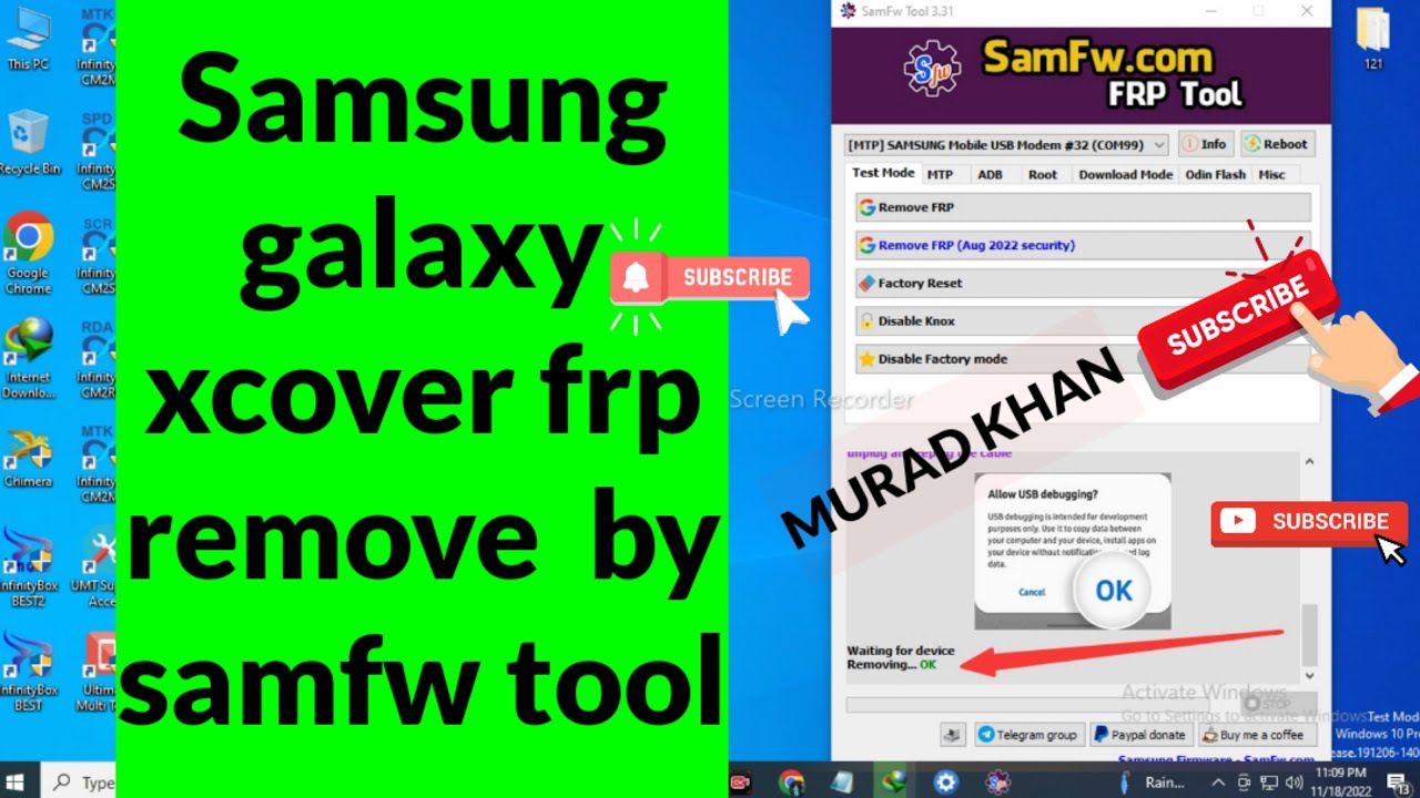 samsung G390f frp reset by samfw tool ! galaxy xcover 4 frp remove by samfw tool