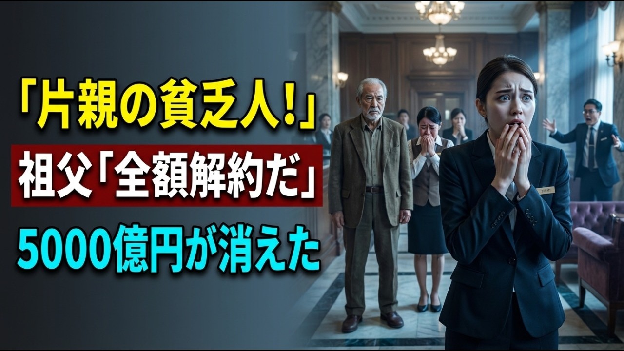 【泣ける話】新入社員の私を「片親の貧乏人は銀行の汚点ｗ」と見下す頭取令嬢. 孫の姿をこっそり見ていた祖父「全預金5000億を解約する」→実は世界的投資家だった祖父の激怒で銀行は大パニック！
