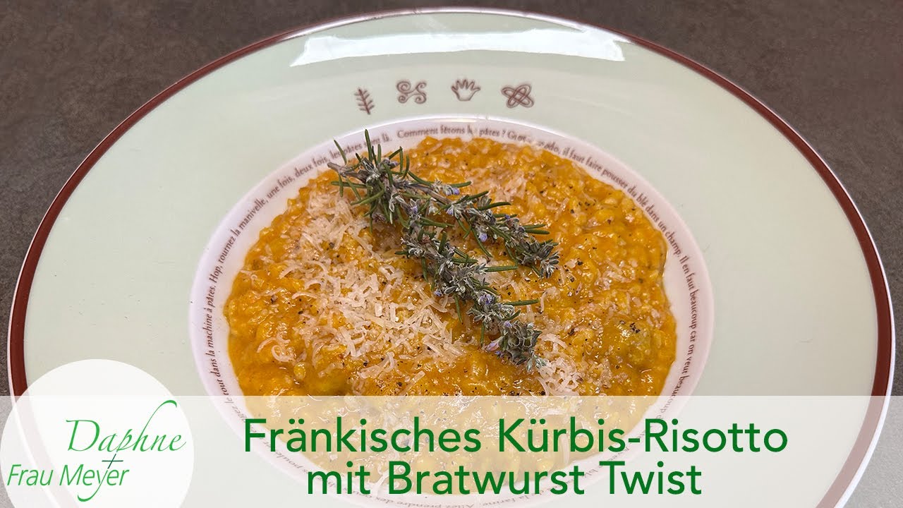 Kürbis-Risotto mit fränkischer Bratwurst #risotto #risottorecipe #kürbisrezept #fränkischebratwurst