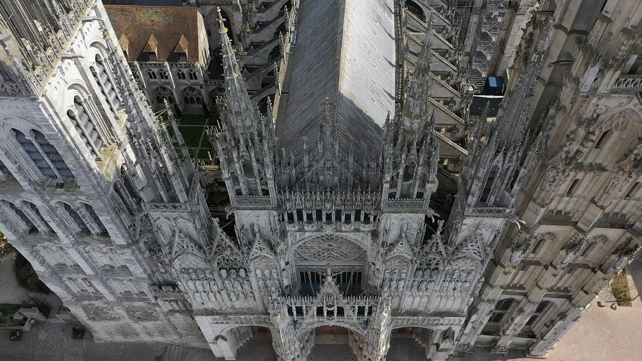 Cathédrale de Rouen, Notre Dame en vue aérienne par drone
