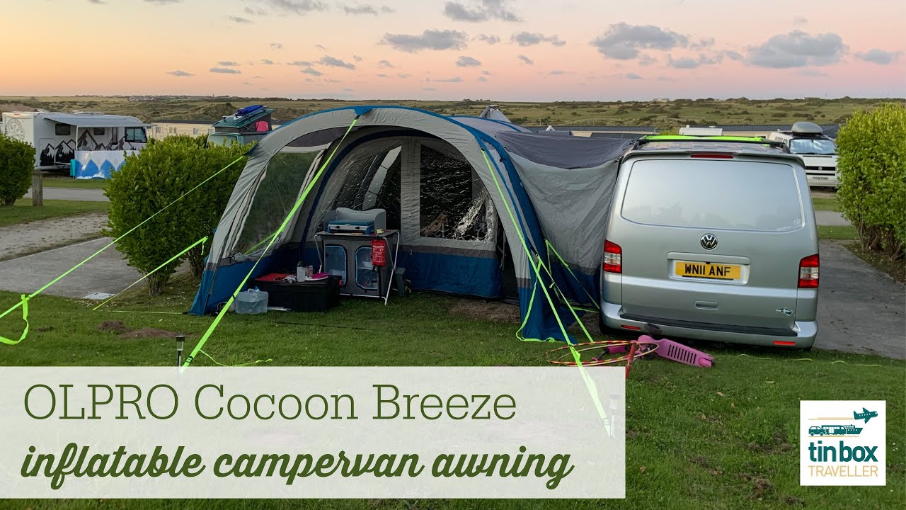 OLPRO Cocoon Breeze inflatable campervan awning set up and features [AD]