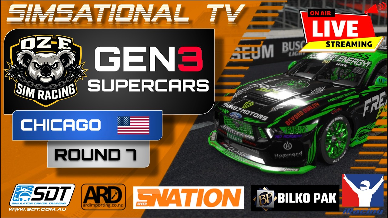 OZ-E SIM RACING - GEN3 SUPERCARS - R7 - CHICAGO