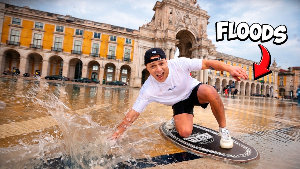Pro Skimboarders take over Flooded City!