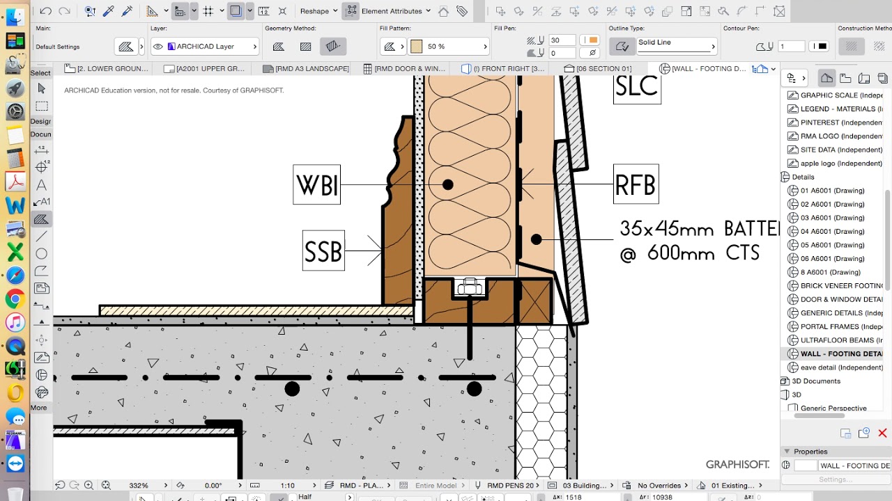 ArchiCAD 21 House Project - part 31 - detail markers and 2D detailing