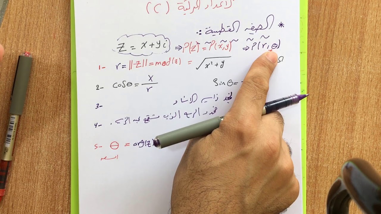الدرس26: السادس العلمي / الفصل الاول / الاعداد المركبة /الصيغة القطبية / رعـــد ابراهيم