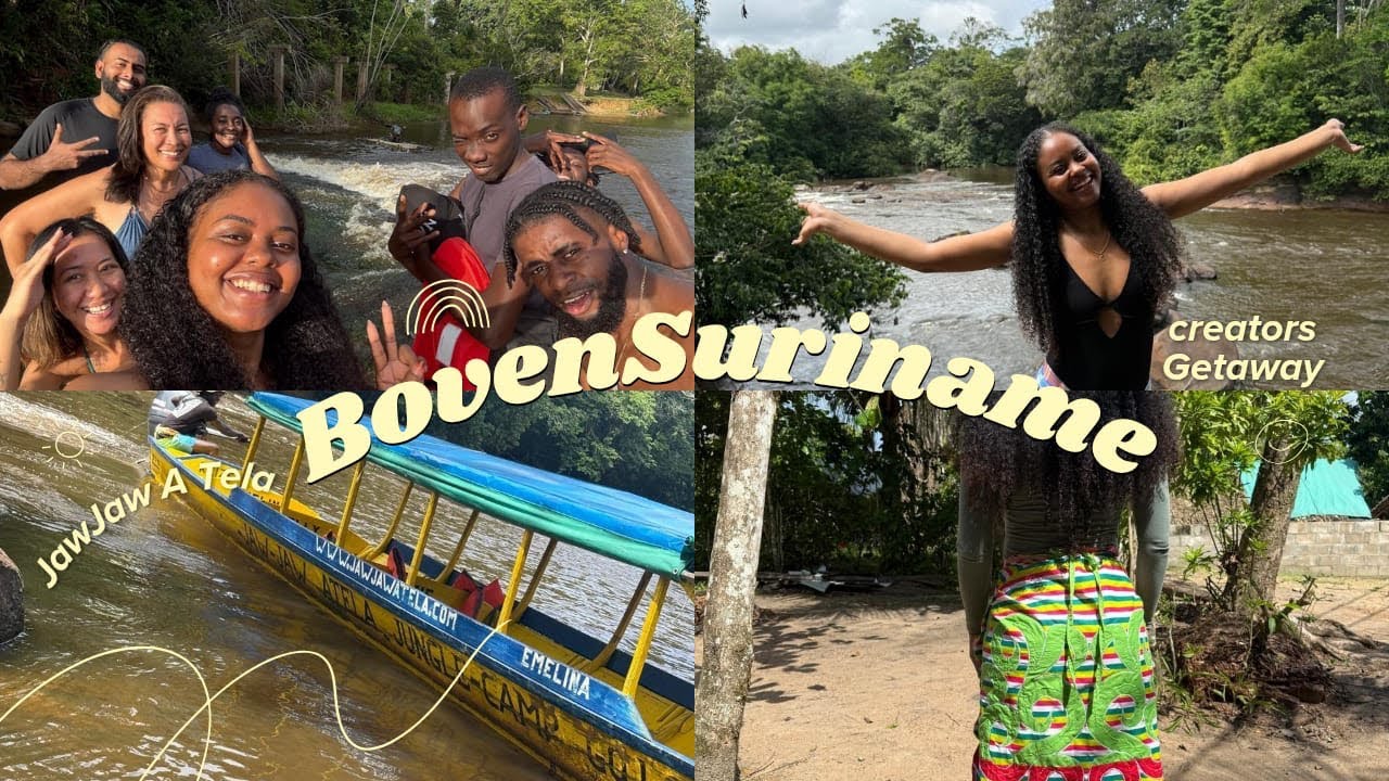 BOVENSURINAME🇸🇷JAW JAW A TELA|CREATORS GETAWAY🏊🏼‍♂️🏖️|DAY 1🎉RONDLEIDING|JAW JAW SOWSU BAND🤣🥁🎤🎸🎹