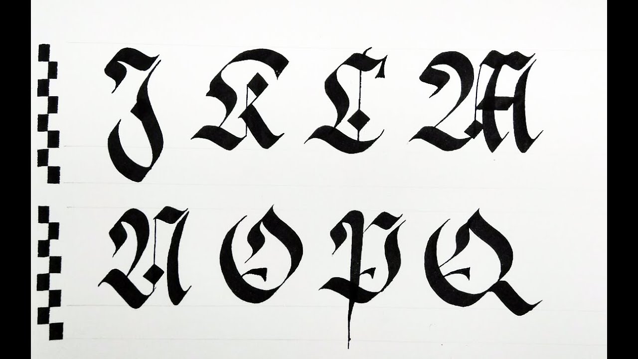 Tutorial Caligrafía Gótica Mayúscula Fraktur J-Q ✅