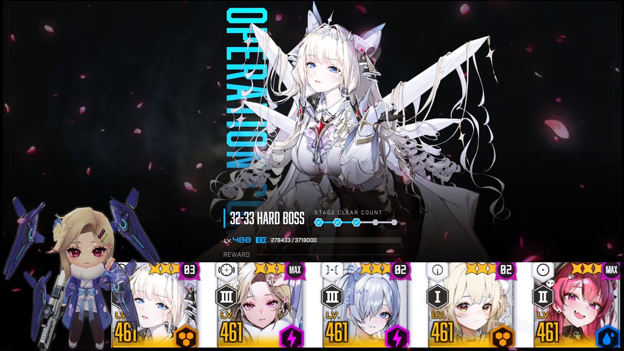 니케  하드 32-33 보스 미러 컨테이너(전투력 1029800) 60프레임/ Nikke hard 32-33 Boss Mirror Container 1029k 60fps