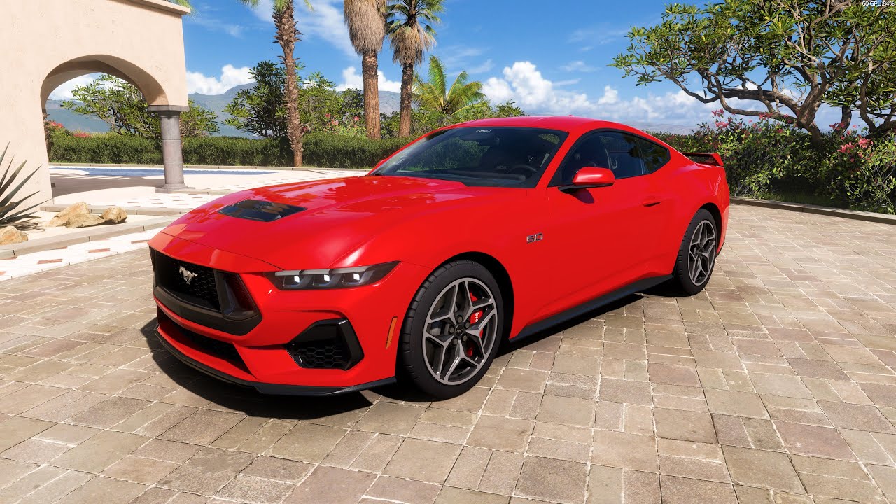 Forza Horizon 5 . Ford Mustang GT 2024 . Car Show Speed Jump Crash Test Drive .