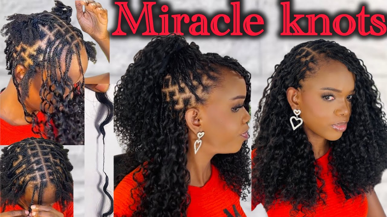 How to Mini Braids Miracle knots using Burmese curly feather crochet ft. Likablewig #microbraid 