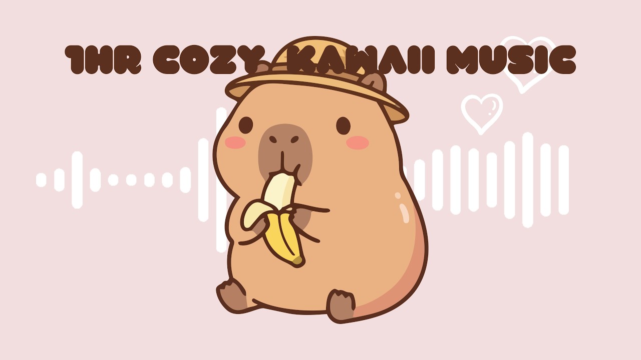 Cozy kawaii 1 hour  lofi aesthetic BGM, Study beats with cute capybara relaxing and chill