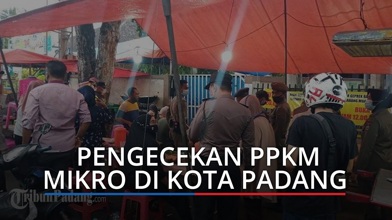 PPKM Mikro di Kota Padang - Petugas Tim Gabungan Datang Nasihati Pedagang, Lalu Pengunjung Menjauh