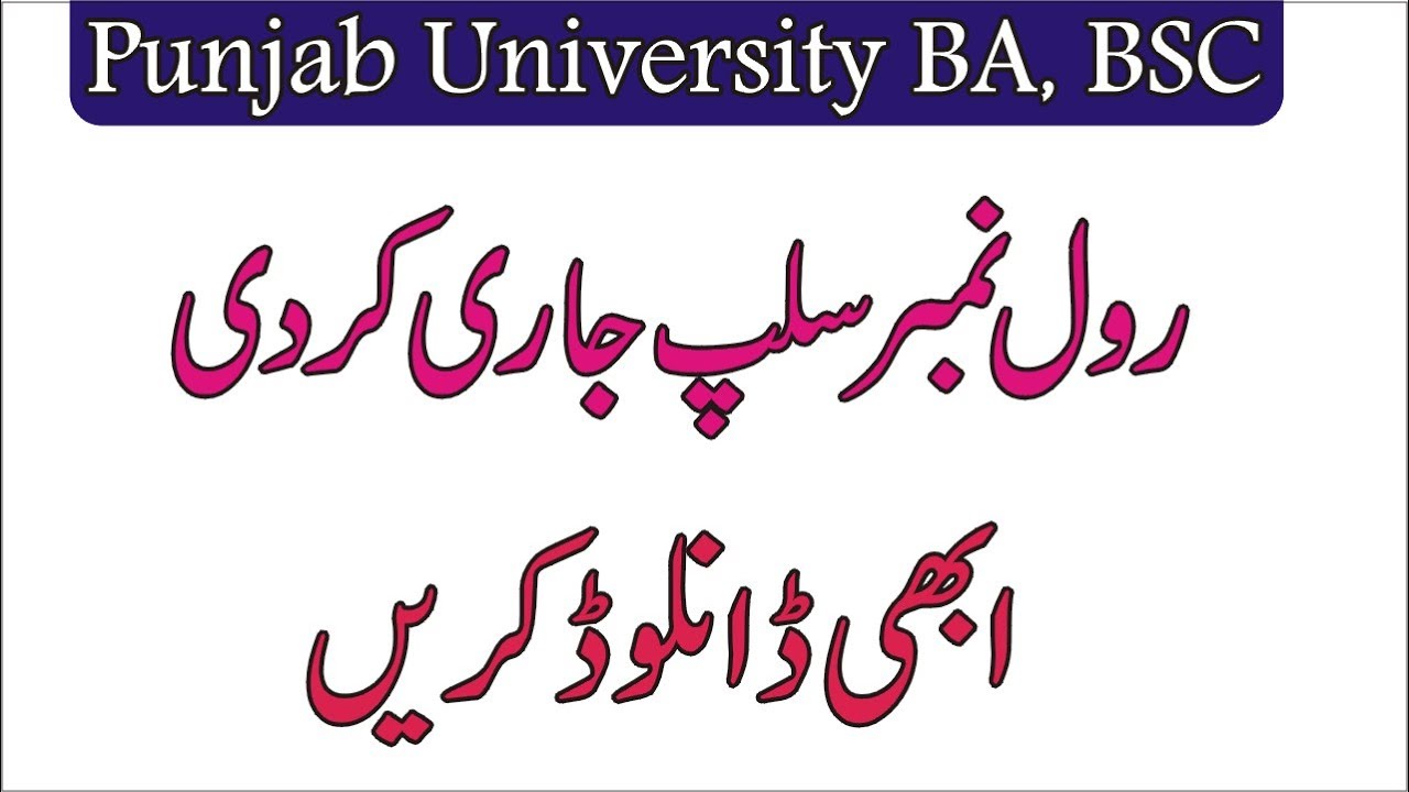 How to download Punjab University BA-BSC Roll NO Slip 2021