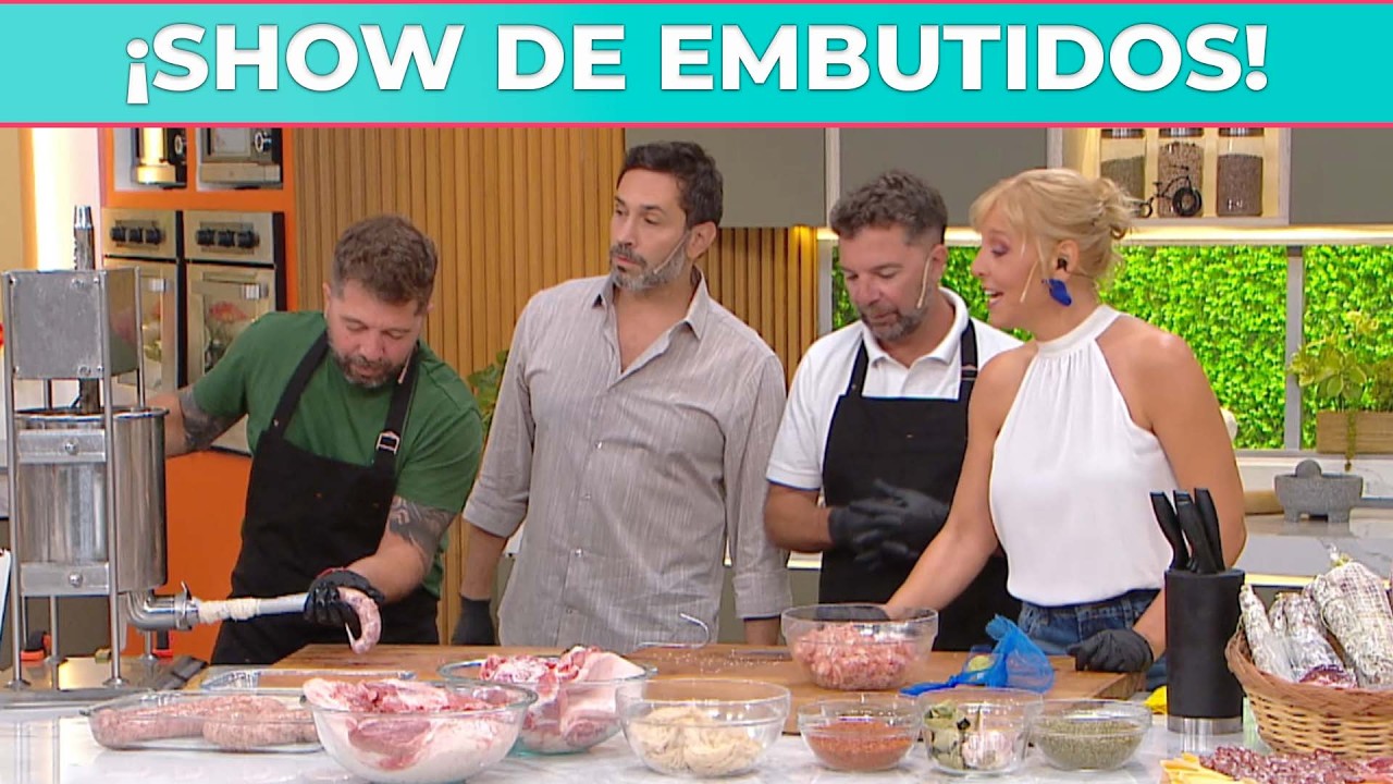 Jime Monteverde, Coco Carreño y los hermanos Garne prepararon chorizos caseros al vino y choripán