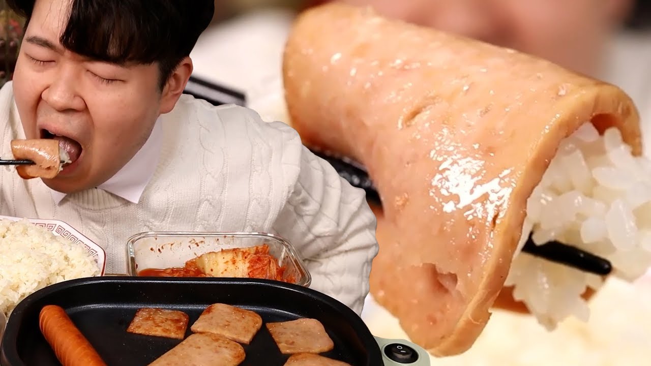 스팸 구워서 먹방입니다!!