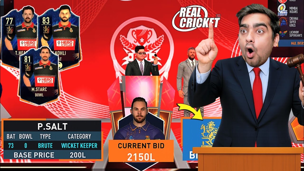 IPL 2026 Auction With RCB In Real Cricket (Real Team)