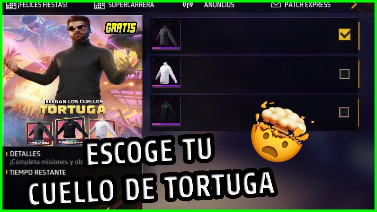 😱 ELIGE TU CUELLO DE TORTUGA GRATIS! 🔥 REGRESO INESPERADO EN FREE FIRE FF latam