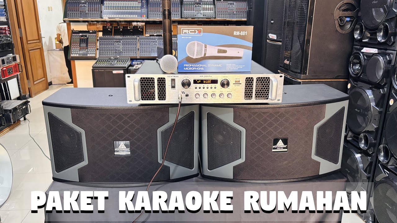 PAKET KARAOKE RUMAHAN KOMPLIT speaker pasif 10inc power super besar