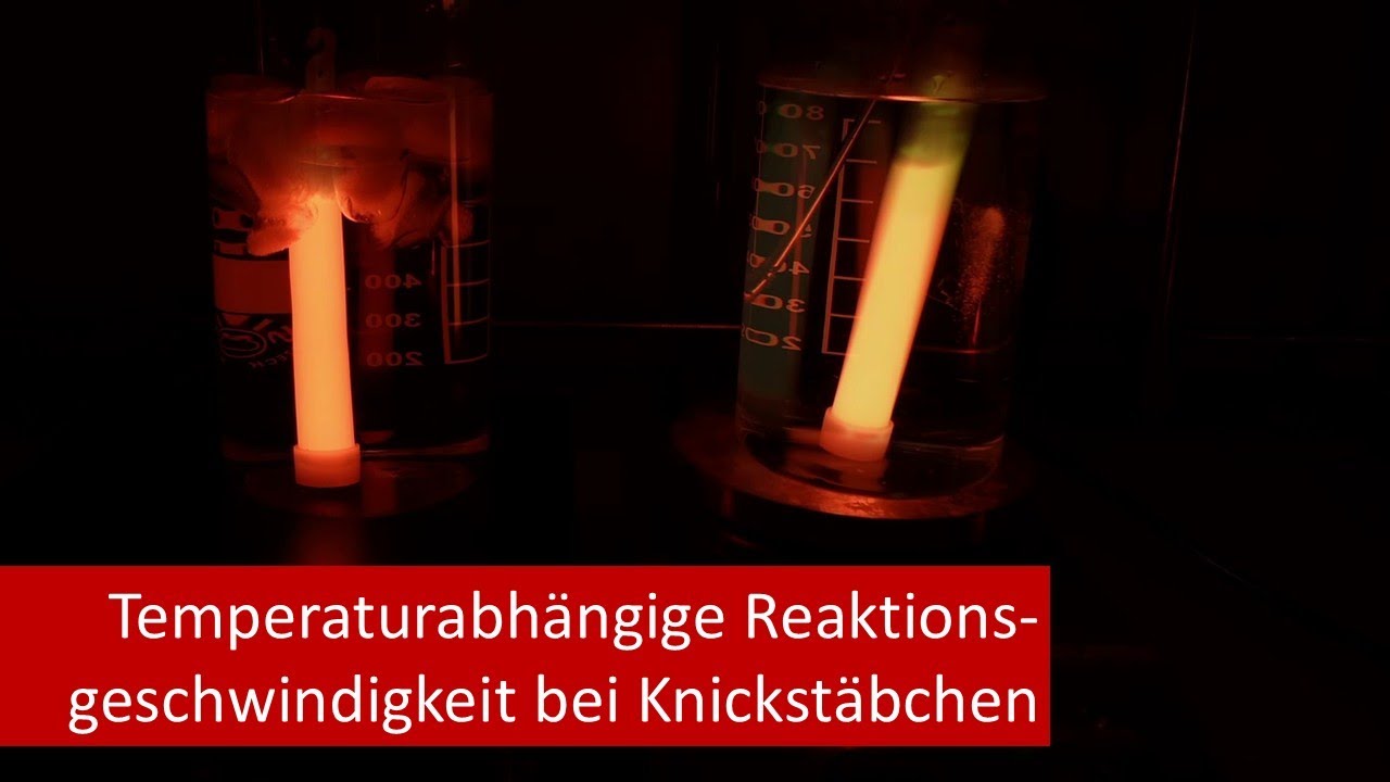 Temperaturabhängige Reaktionsgeschwindigkeit am Beispiel von Knickstäbchen (3. Gym.)