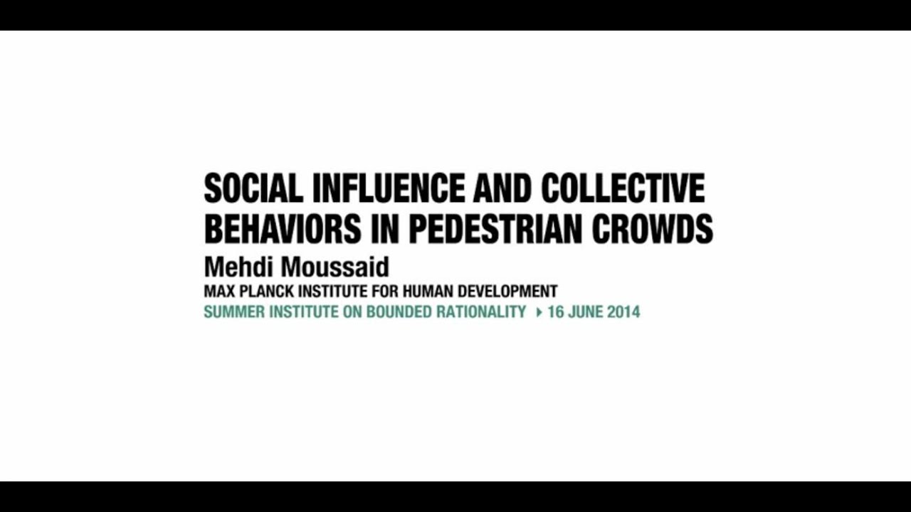 Summer Institute '14 - Social influence + collective behaviors in pedestrian crowds - Mehdi Moussaid
