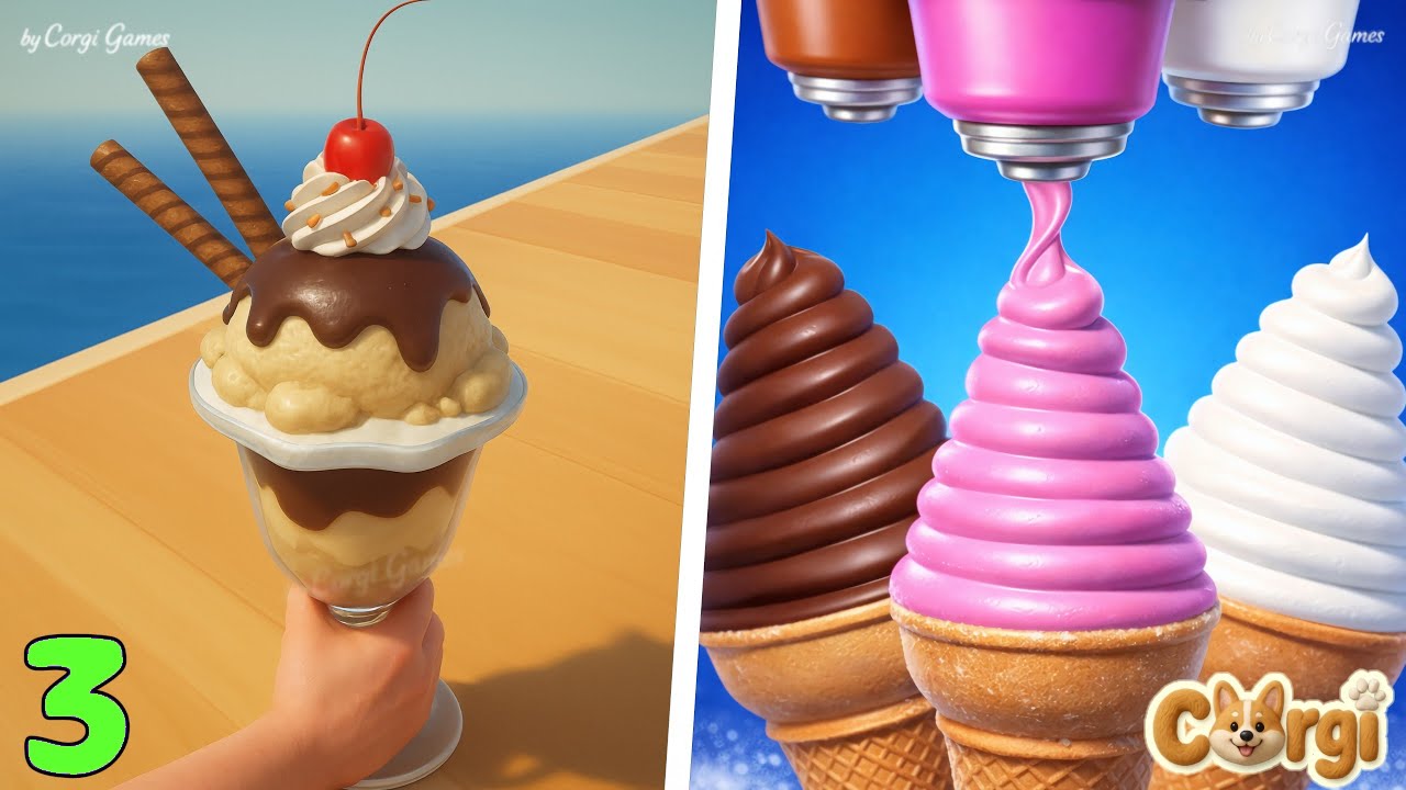 Ice Cream Stack 🆚 Ice Cream Inc. - All Level Satisfying Gameplay iOS, Android 