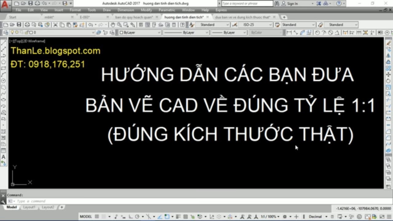ĐƯA BẢN VẼ AUTOCAD VỀ ĐÚNG KÍCH THƯỚC THẬT