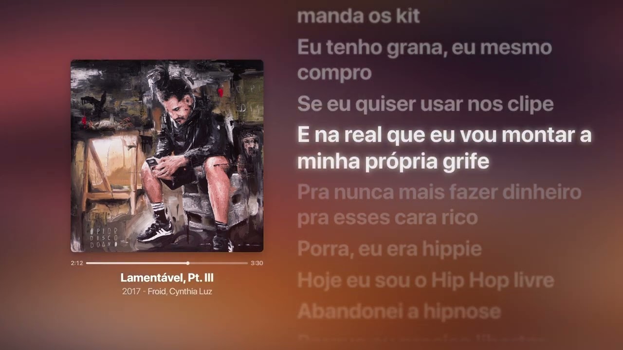 Froid, Cynthia Luz - Lament&aacute;vel Pt. III | Letra da M&uacute;sica