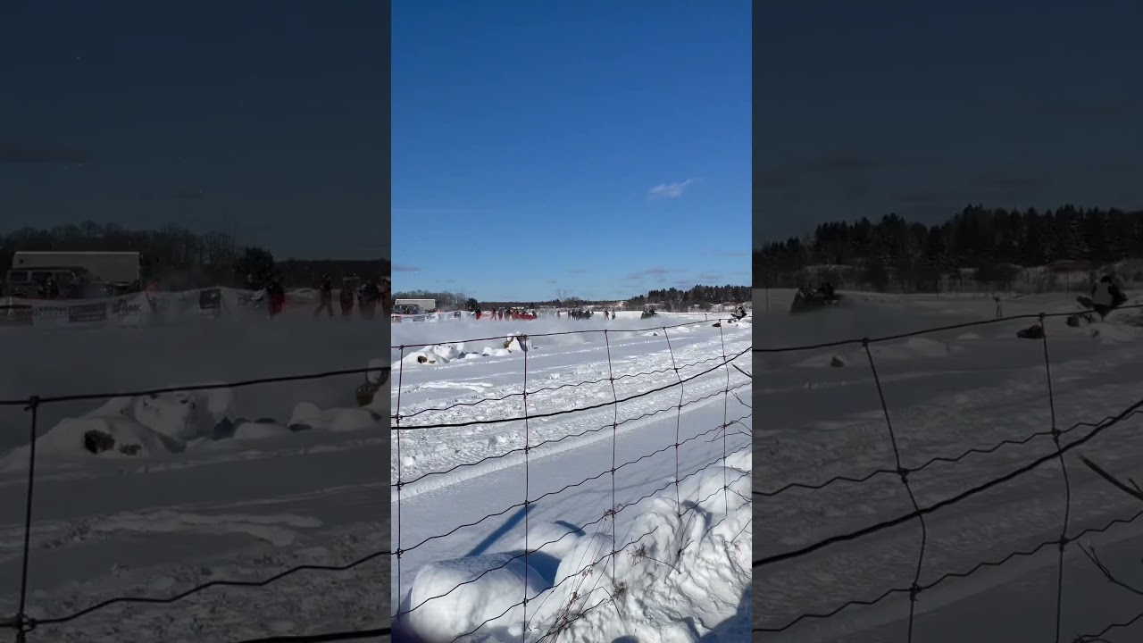 Snowmobile drag race With TURBOS 