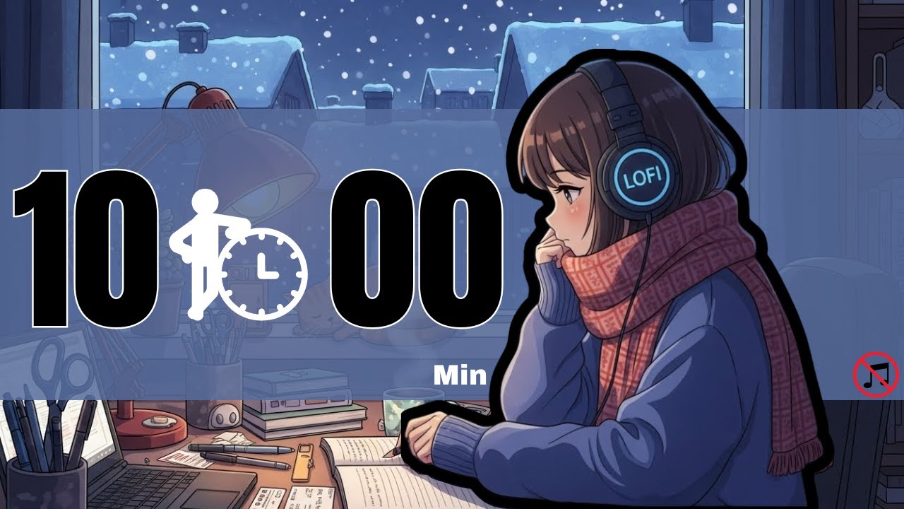 10-Minute Winter Countdown Timer ❄️ Cozy Snow & Coffee Ambience
