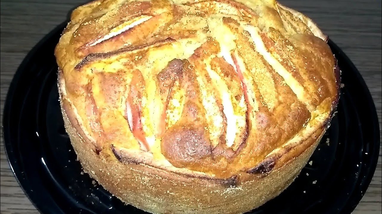 Torta/bolo de maçã fácil, Sem glúten/com farinha de arroz!Crocante por fora e macio por dentro.