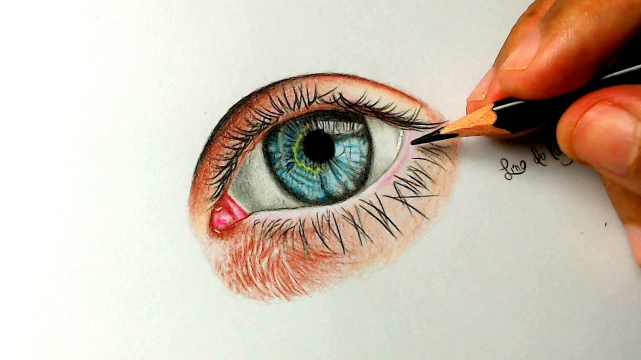 DRAWING A REALISTIC BLUE EYE USING COLORED PENCILS