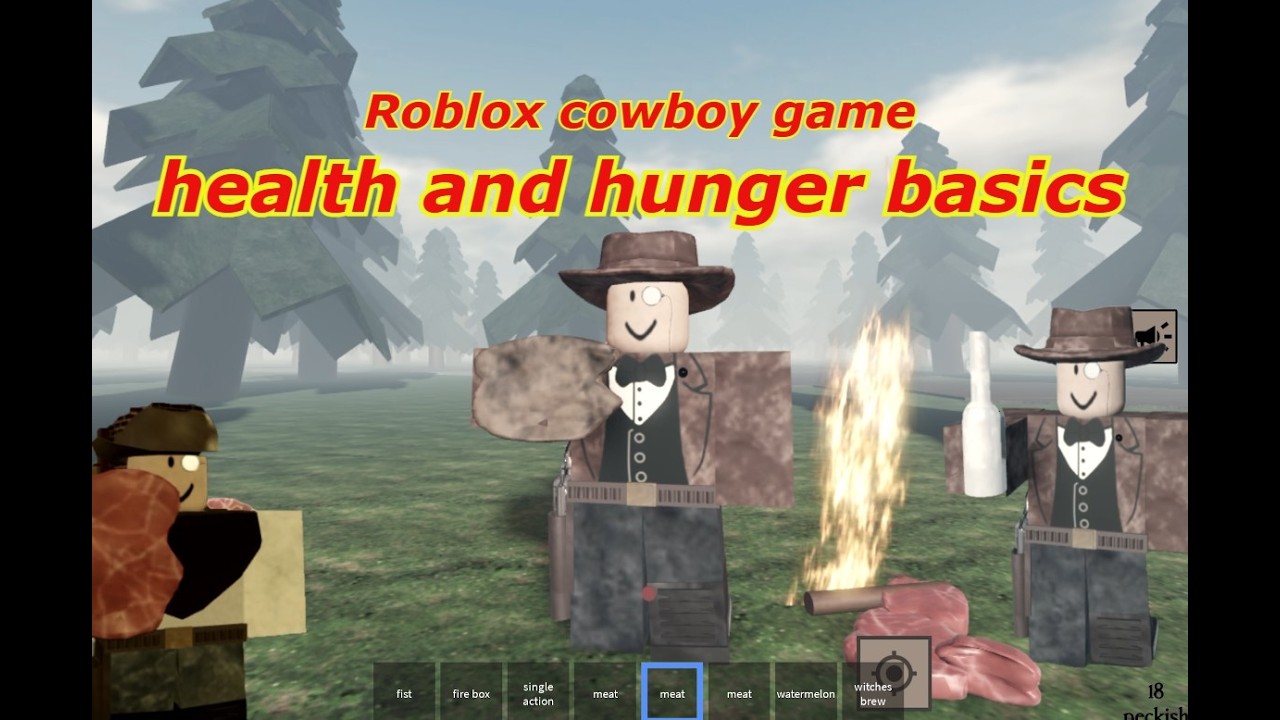 health and hunger basics in Roblox cowboy game