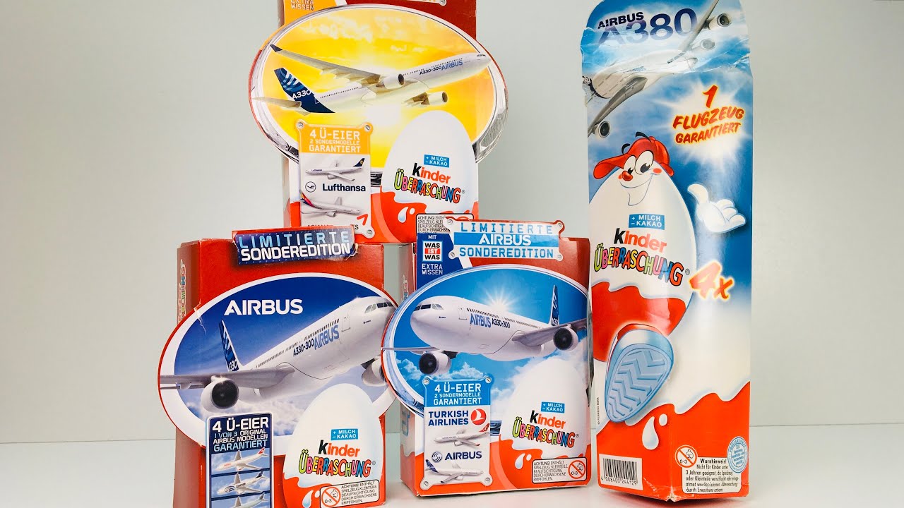 Airbus A330 A380 Kinder Surprise Распаковка старых Киндер сюрпризов. Аэробус Самолеты А330 и А380