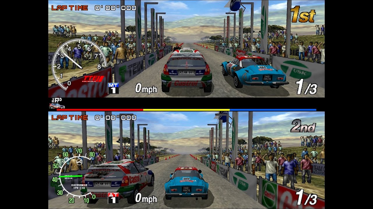 Sega Rally 2 PC 2 player VS races All Stages 60fps