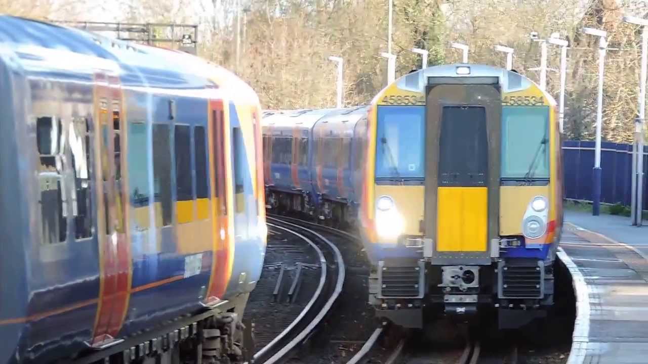 First two class 458/5s at Staines