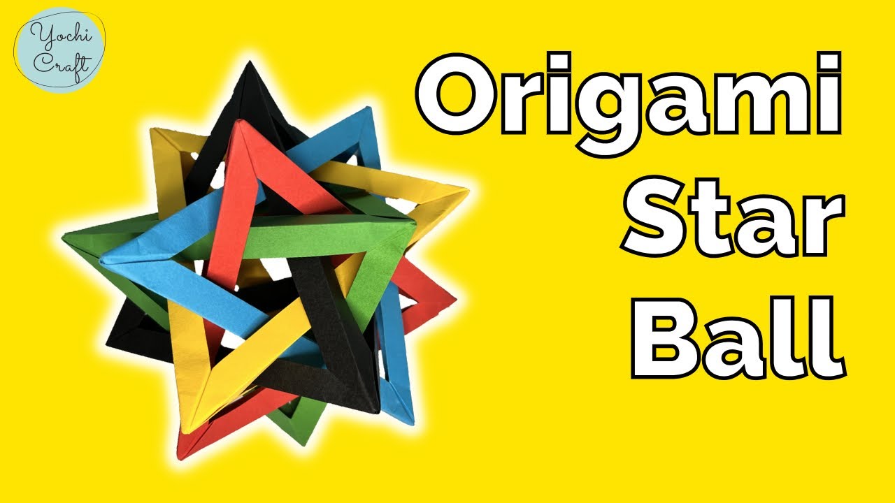 How to Make Origami Five Intersecting Tetrahedra | Modular Origami Kusudama [YochiCraft]