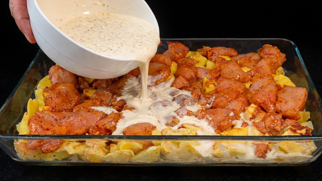👉 Das beste Rezept für saftiges Hähnchenfilet mit Kartoffeln!Ein unglaublich leckeres Abendessen