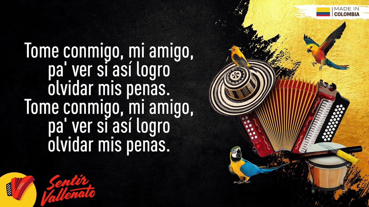 Entre Amigos, Daniel Calder&oacute;n & Los Gigantes Del Vallenato, Video Letra - Sentir Vallenato