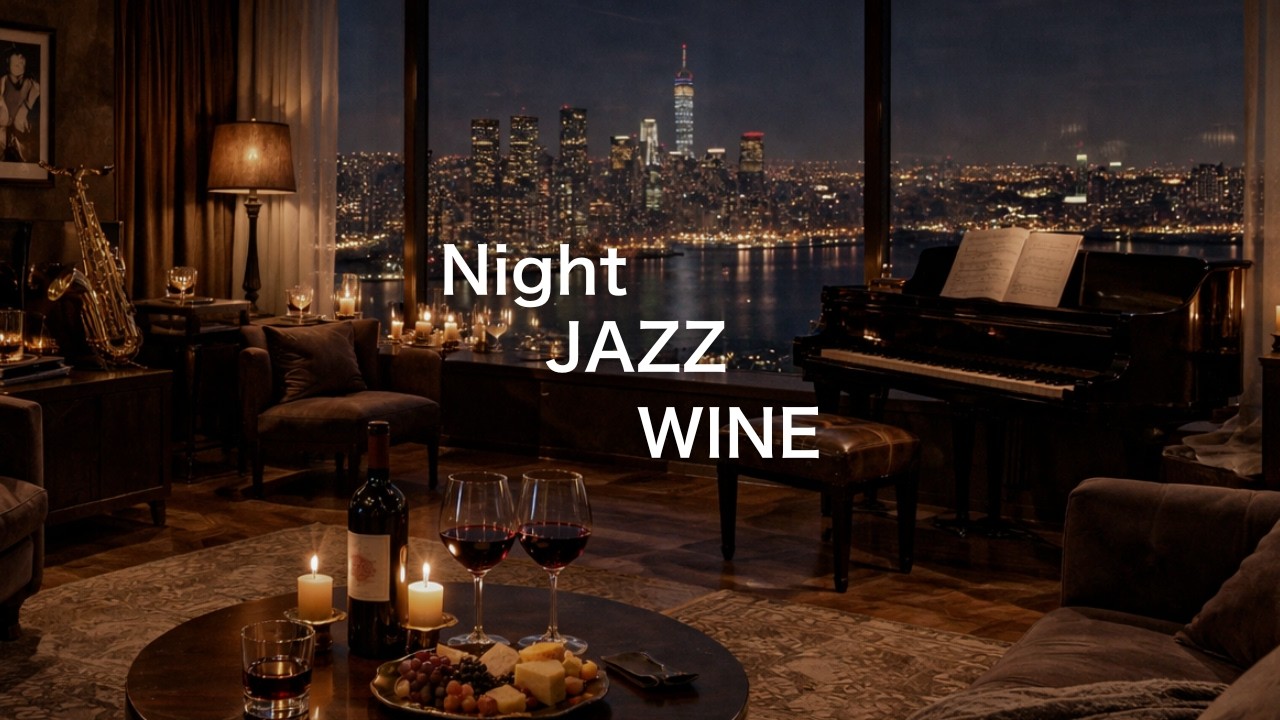 夜景とジャズとワイン。高級マンションで過ごすミッドナイト｜Relaxing Piano Ambience