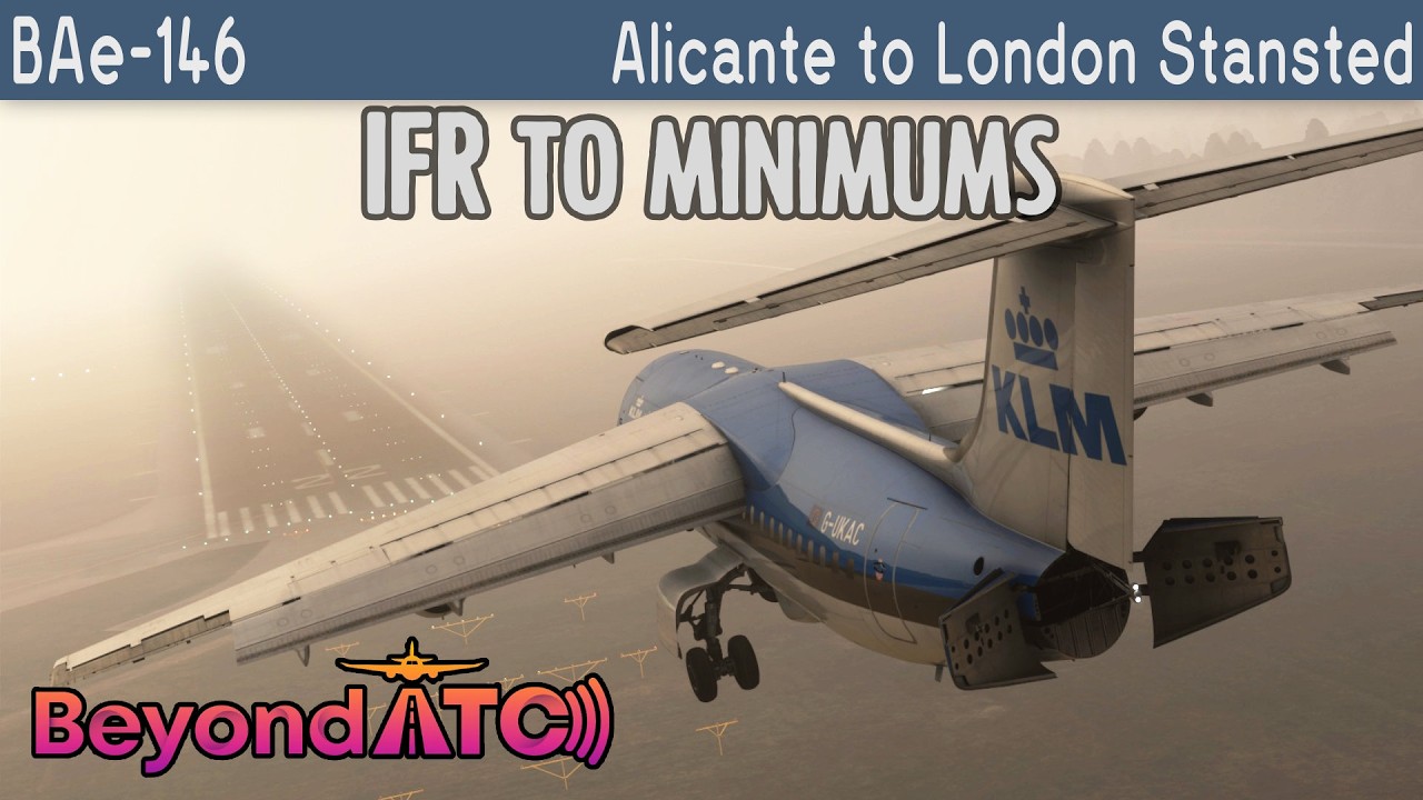 Beyond ATC with TRAFFIC - Just Flight BAe 146 - KLM flight from Alicante to London Stansted