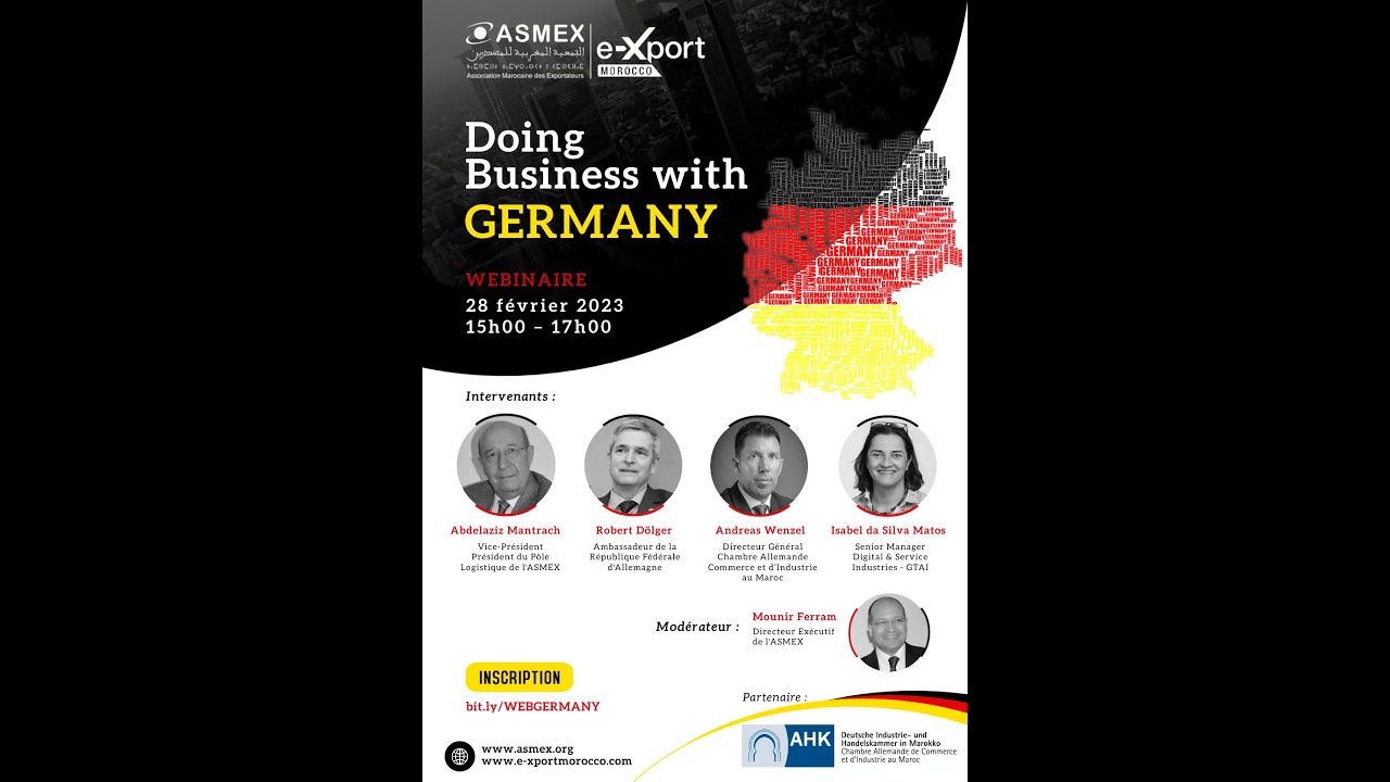 [WEBINAIRE] ASMEX / AHK Maroc - Doing Business with Germany