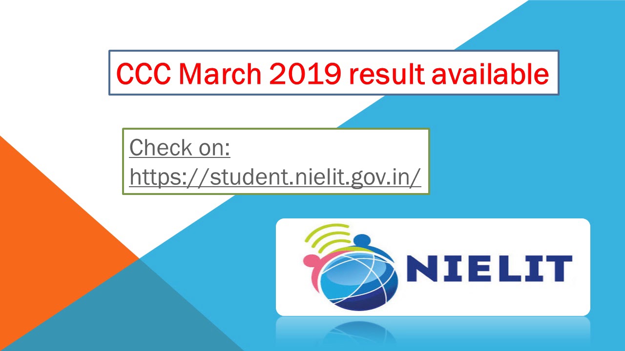 CCC March result available NIELIT | ALERT | 16.04.02019
